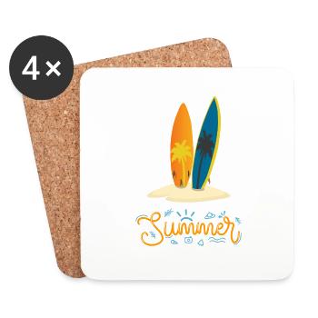 Summer surfing - Coasters (set of 4) - white - Front