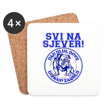 Dinamo Zagreb säubert Kroatien Bad Blue Boys BBB - Untersetzer (4er-Set) - Weiß - Vorne