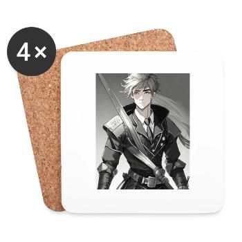 Anime Hero Ben - Coasters (set of 4) - white - Front