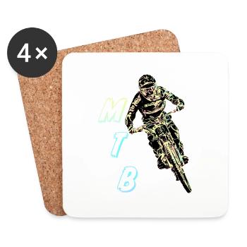 MTB downhill - Coasters (set of 4) - white - Front