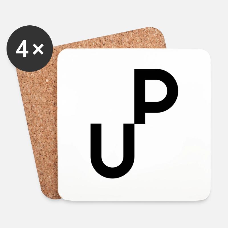 UP (positiv) - Untersetzer (4er-Set) - Weiß