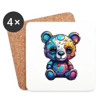 Teddy Bear / Cuddly Toy / Stuffed Animal / Gift Idea - Coasters (set of 4) - white - Front