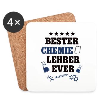 Bester Chemie Lehrer Schule Chemielehrer Professor - Untersetzer (4er-Set) - Weiß - Vorne