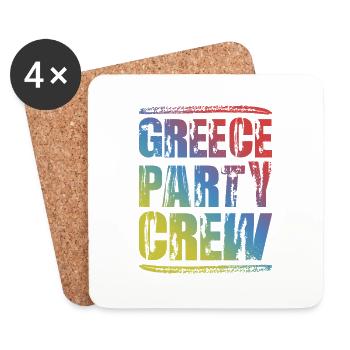 Greece Party Crew Colorful - Coasters (set of 4) - white - Front