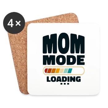 Funny Mom Mode Loading Zitat Beste Mutter aller Zeiten - Untersetzer (4er-Set) - Weiß - Vorne