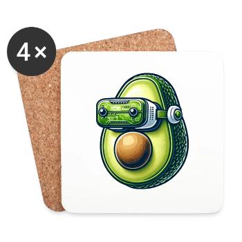 Avocado VR Gamer Réalité Virtuelle - Dessous de verre (lot de 4) - blanc - Devant