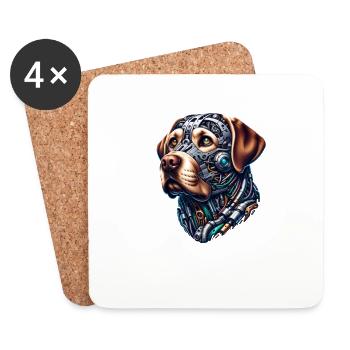 Conception Android Labrador Retriever - Dessous de verre (lot de 4) - blanc - Devant