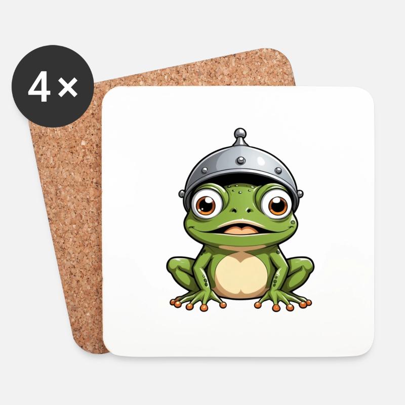 frosch - Untersetzer (4er-Set) - Weiß