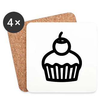 Cupcake - Coasters (set of 4) - white - Front
