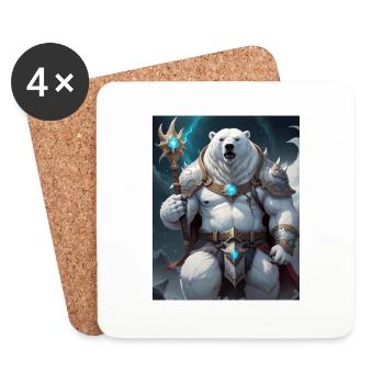 A monstrous behemoth beast a polar bear as fantasy - Coasters (set of 4) - white - Front