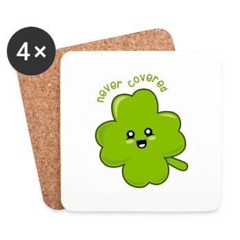 Lucky the Four-leaf Clover! - Coasters (set of 4) - white - Front