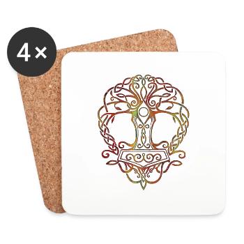 Vikings norden valhalla suède scandinavia flaga - Dessous de verre (lot de 4) - blanc - Devant