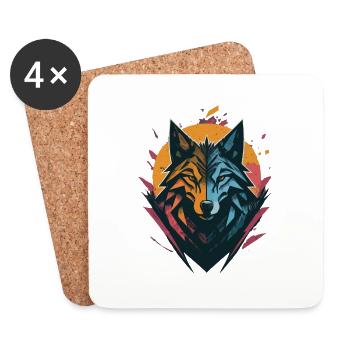 Night wolf - Coasters (set of 4) - white - Front