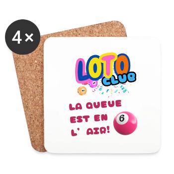 LOTO - BINGO - 6 - LA QUEUE EST EN L'AIR - Dessous de verre (lot de 4) - blanc - Devant
