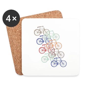 Vélos rétro - Dessous de verre (lot de 4) - blanc - Devant
