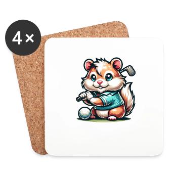 Drôle de golfeur Saint-Bernard pour les golfeurs cool - Dessous de verre (lot de 4) - blanc - Devant
