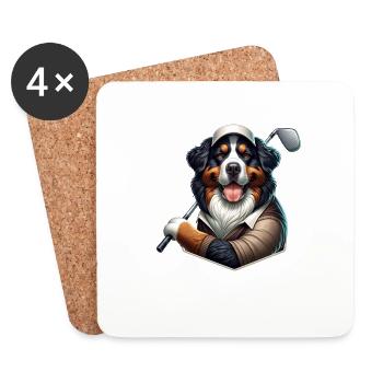 Lustiger Bernese Mountain Dog Golfer - Untersetzer (4er-Set) - Weiß - Vorne