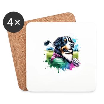 Bernhardiner Lustiges Golf Design Für Golfer - Untersetzer (4er-Set) - Weiß - Vorne