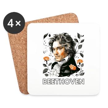 Ludwig van Beethoven - Untersetzer (4er-Set) - Weiß - Vorne
