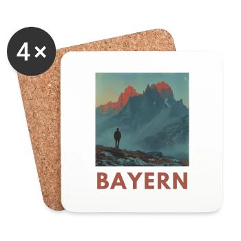 Montagnes Bavière Alpes Randonnée Trekking - Dessous de verre (lot de 4) - blanc - Devant
