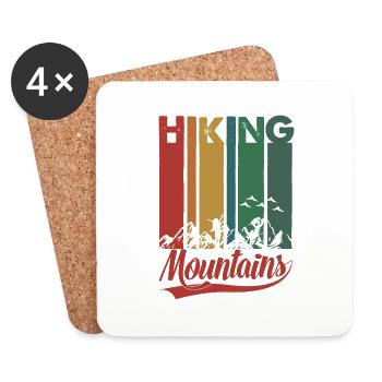 Woman hiking - Coasters (set of 4) - white - Front