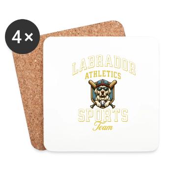 Labrador Athletics Baseball Mignon Conception d’équipe - Dessous de verre (lot de 4) - blanc - Devant