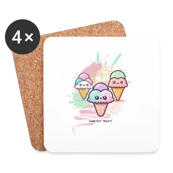 Sweetest Treat - Coasters (set of 4) - white - Front