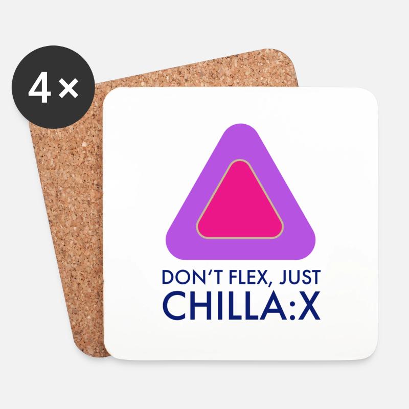 Don‘t flex just chillax - Untersetzer (4er-Set) - Weiß