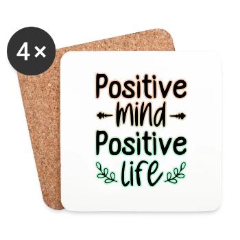Mentalité Positif 🍀 - Dessous de verre (lot de 4) - blanc - Devant
