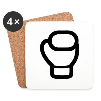 Boxhandschuh - Untersetzer (4er-Set) - Weiß - Vorne