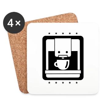 Kaffeemaschine Symbol - Untersetzer (4er-Set) - Weiß - Vorne