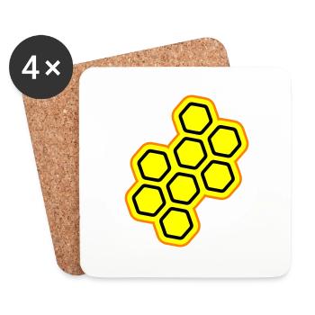 Beekeeper symbol - Coasters (set of 4) - white - Front