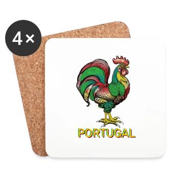 Portugal Galo de Barcelos - Coasters (set of 4) - white - Front