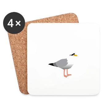 Hambourg Seagull - Dessous de verre (lot de 4) - blanc - Devant