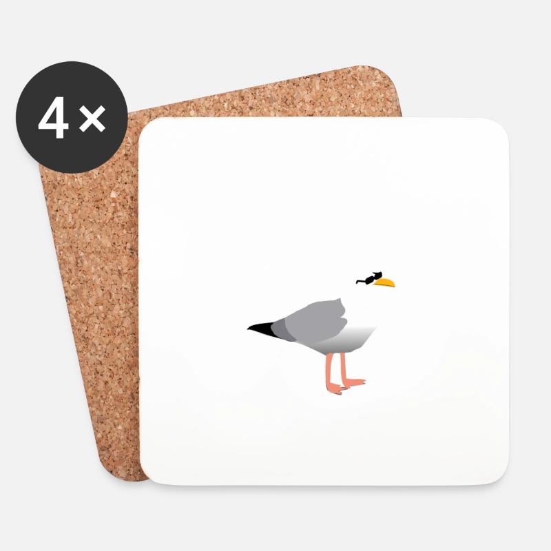 Hamburger Möwe - Untersetzer (4er-Set) - Weiß