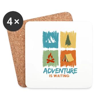Adventure is Waiting - Coasters (set of 4) - white - Front