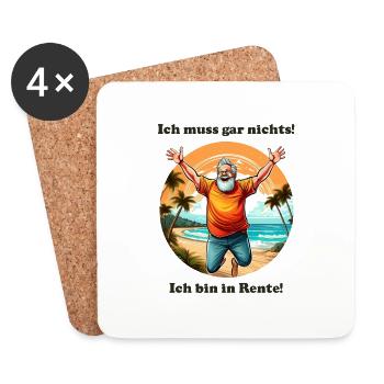 Ich muss gar nichts Mann - Untersetzer (4er-Set) - Weiß - Vorne