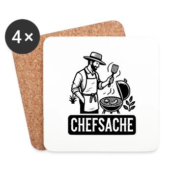 Grillen - Untersetzer (4er-Set) - Weiß - Vorne