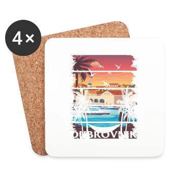 Croatia Kroatia travel summer croatia Dubrovnik - Coasters (set of 4) - white - Front