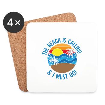 THE BEACH IS CALLING AND I MUST GO - Coasters (set of 4) - white - Front