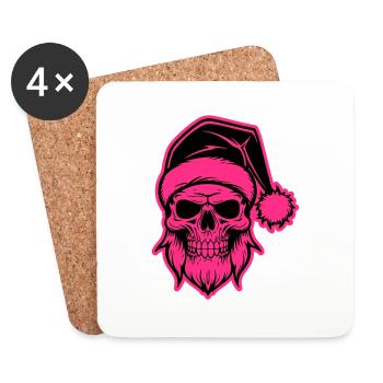 Santa Claus Skull - Coasters (set of 4) - white - Front