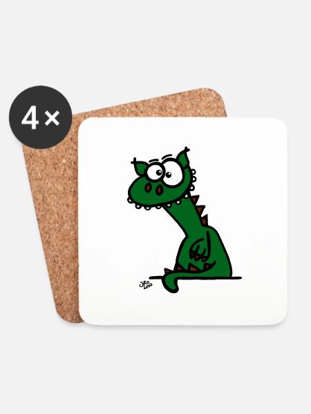The Dragon - Coasters (set of 4) - white
