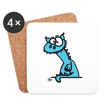 Der Drache - Untersetzer (4er-Set) - Weiß - Vorne