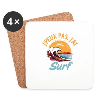 Je peux pas j ai surf - Dessous de verre (lot de 4) - blanc - Devant