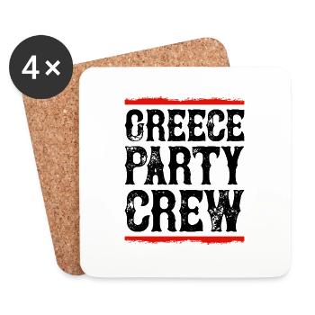 Équipe de fête en Grèce - Dessous de verre (lot de 4) - blanc - Devant