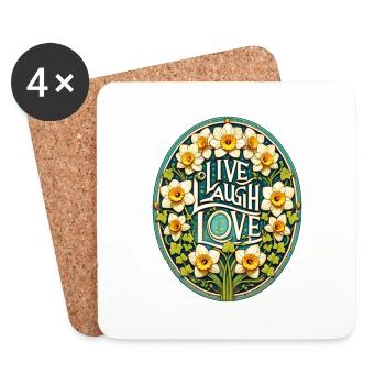En direct Rire Amour - Dessous de verre (lot de 4) - blanc - Devant