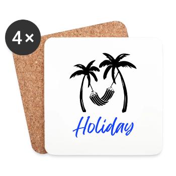 Vacances Relax Palms1 - Dessous de verre (lot de 4) - blanc - Devant
