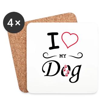 i love my dog - Coasters (set of 4) - white - Front