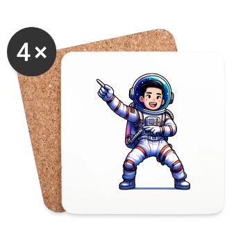 Glücklicher Astronaut - Untersetzer (4er-Set) - Weiß - Vorne