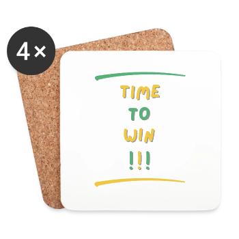 TIME TO WIN - Untersetzer (4er-Set) - Weiß - Vorne